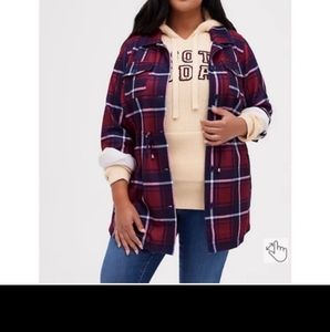 Torrid Shacket Red/Blue EUC size 2X